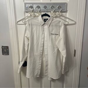 Harley-Davidson Motorcycle White Button Up Shirt